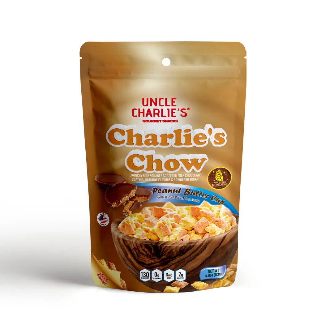 Peanut Butter Cup Charlie’s Chow on a styled background