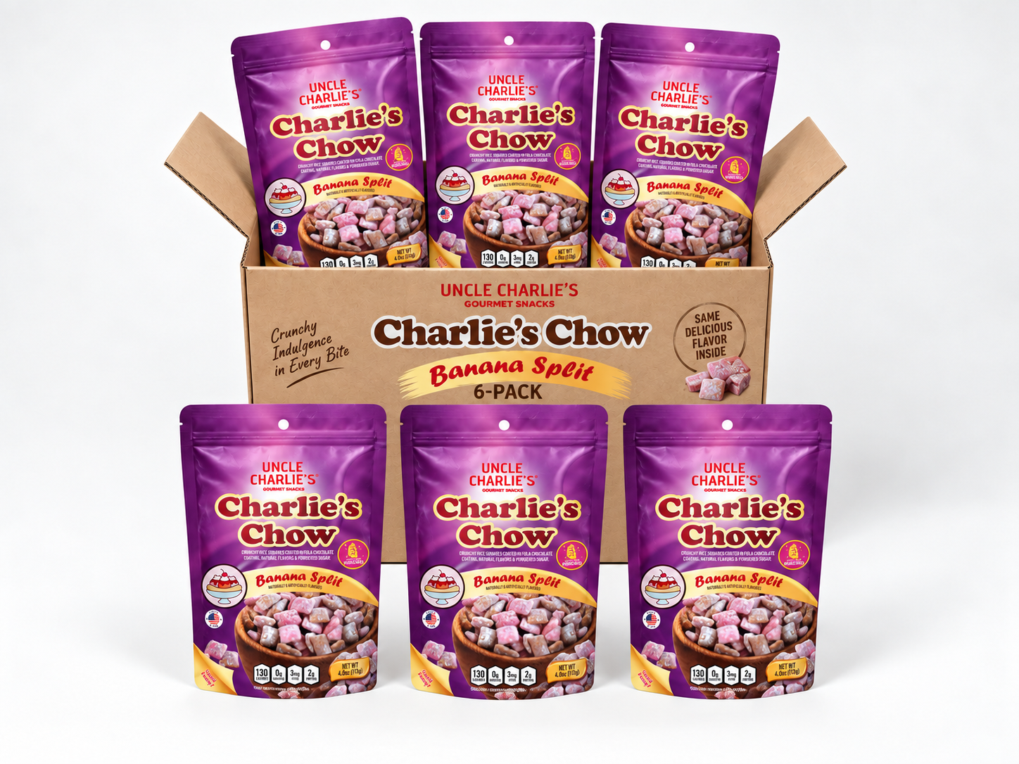 Six-pack of Banana Split Charlie’s Chow