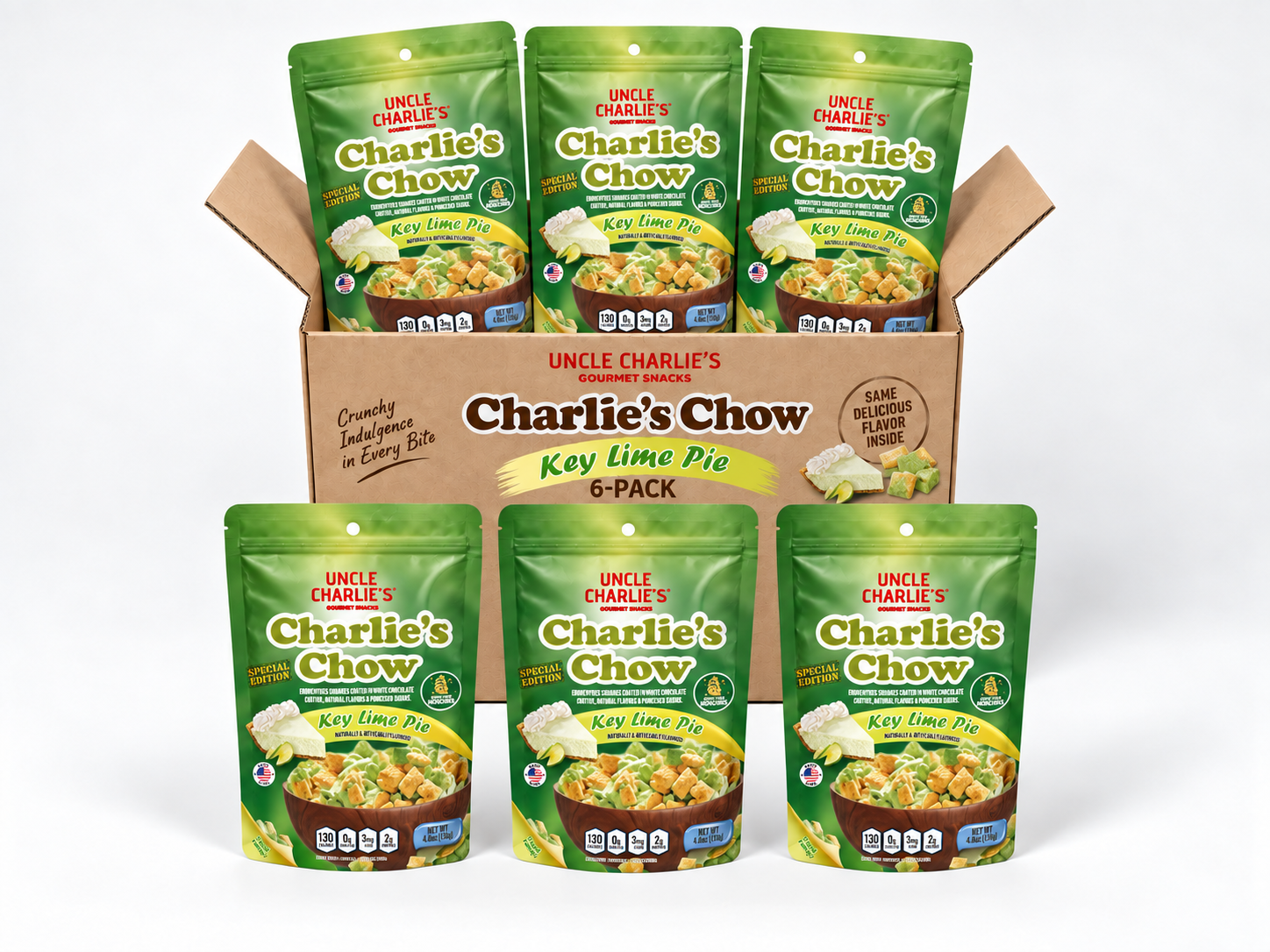 Six-pack of Key Lime Pie Charlie’s Chow