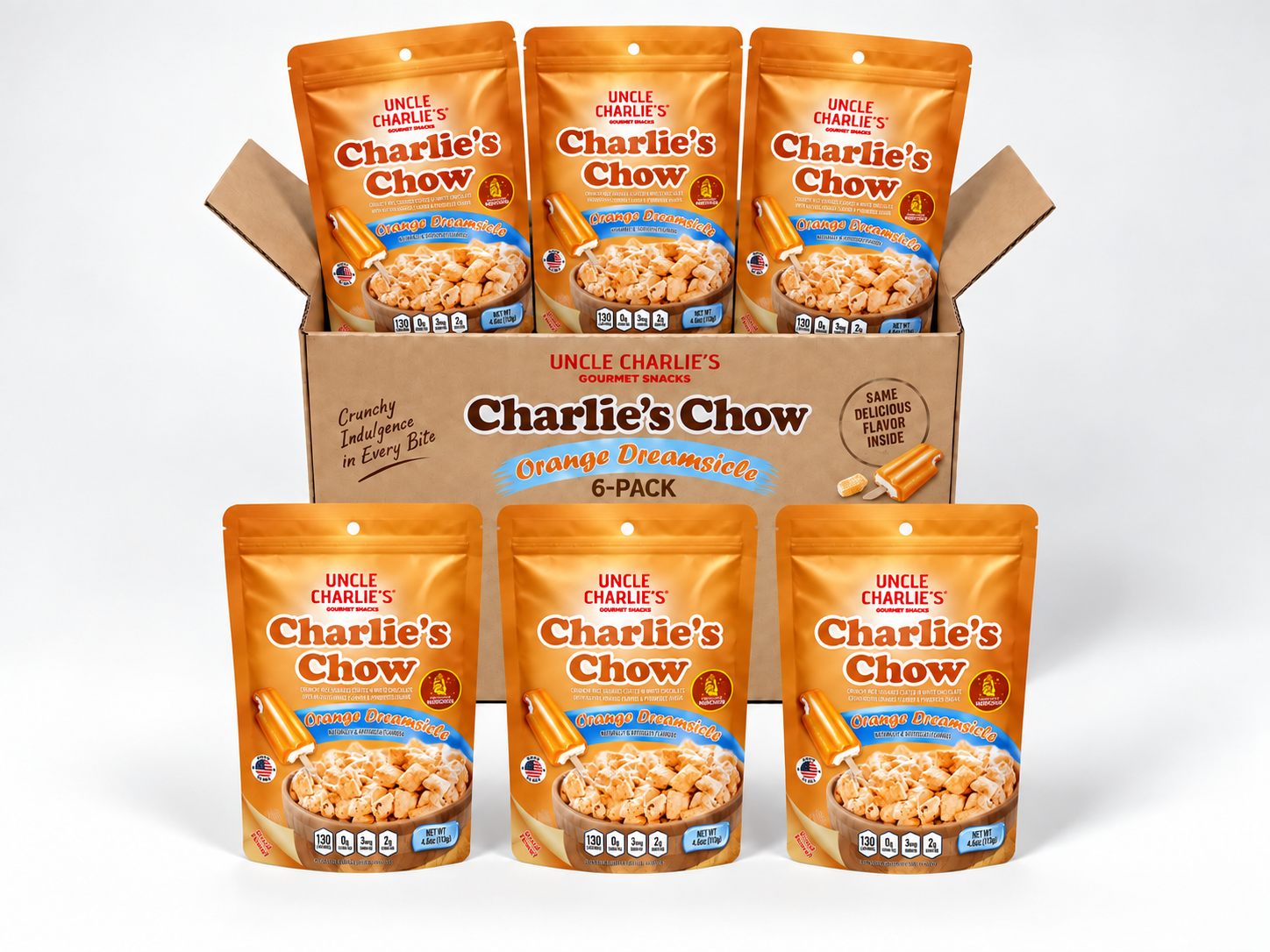 Six-pack of Orange Creamsicle Charlie’s Chow